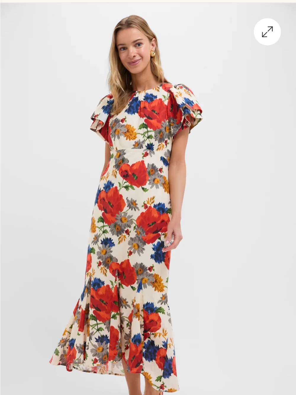 Tuckernuck Crimson Poppy Cotton Linen Elodie Dress